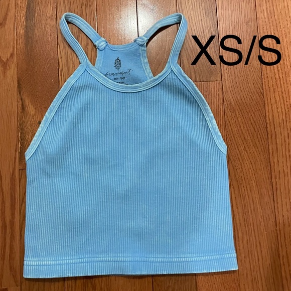 Free People Happiness Runs Crop Tank Blue Bell XS/S $30 - Picture 3 of 7